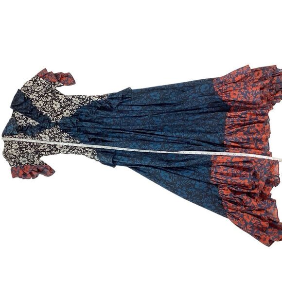 Warm NY Size 0 Floral Mixed Print Maxi Dress Cotton Ruffle Warm Store NYC - Picture 10 of 16
